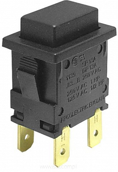 Przełącznik ON-OFF bistabilny 4 pin 230V H8350ABBB wciskany push czarny