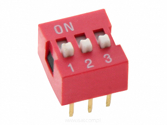 Przełącznik DIP Switch 6pin trójpolowy czerwony