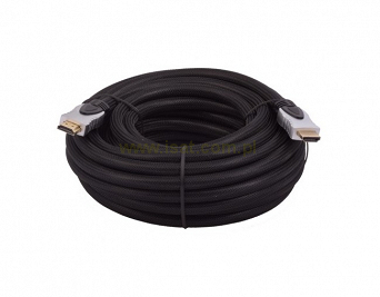 Kabel wtyk HDMI - wtyk HDMI v1.4 długość 10m, w oplocie, 19 pin