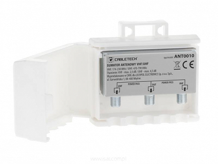 Zwrotnica/sumator antenowy zewnętrzny VHF+UHF, 174-790MHz, power pass