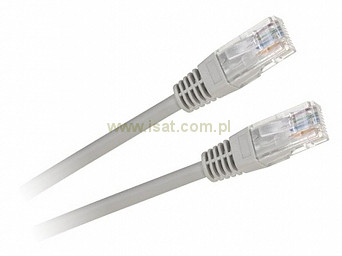 Patchcord przewód kabel UTP kat. 5e 7,5m szary wtyk - wtyk