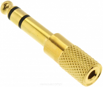 Przejściówka wtyk Jack 6,3mm - gniazdo mini Jack 3,5mm stereo wersja Gold