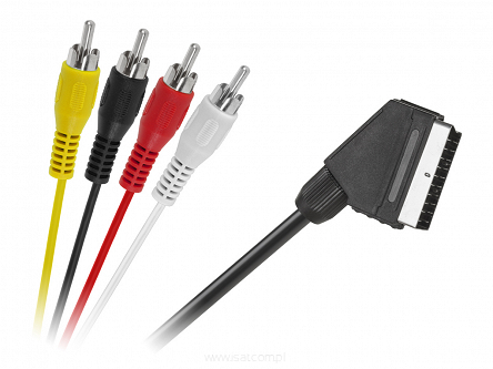 Przewód kabel połączeniowy Euro - 4x RCA (Cinch) 1,5m