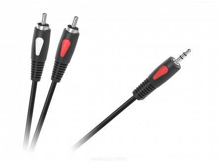 Przewód audio wtyk Jack 3,5mm - 2x wtyk RCA (Cinch) długość 3,0m EcoLine