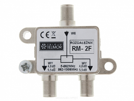 Rozgałęźnik RTV RM-2F Telmor 2 wyjścia