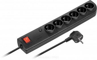 Listwa przeciwprzepięciowa 6xz/u 1,5m czarna PSF4-601-2
