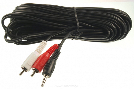 Przewód 2x wtyk RCA - wtyk Jack 3,5mm stereo 15,0m