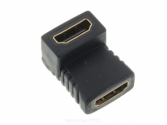 Złącze beczka HDMI gniazdo-gniazdo łącznik 90stopni