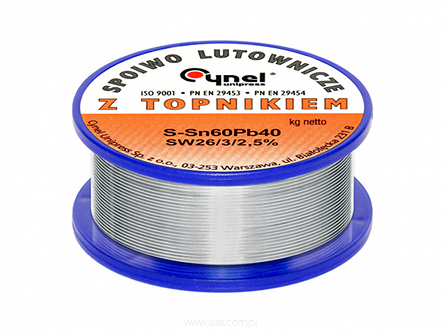 Cyna z topnikiem 2,0mm szpula 100g Cynel Sn60Pb40