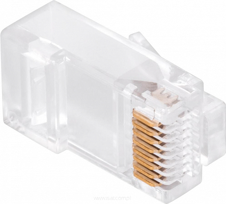 Wtyk modularny RJ45 8p8c drut kat.5E przelotowy 1 sztuka