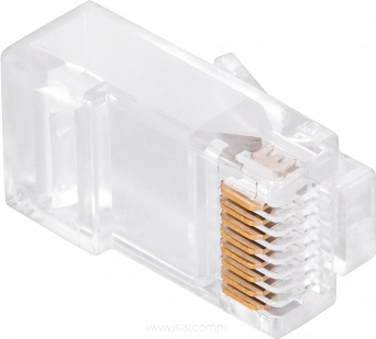 Wtyk modularny RJ45 8p8c drut kat.5E przelotowy 1 sztuka