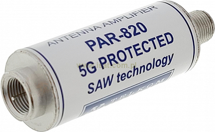 Wzmacniacz antenowy DAB DVB-T2 19dB Telmor PAR-820 5G protected 47-694MHz