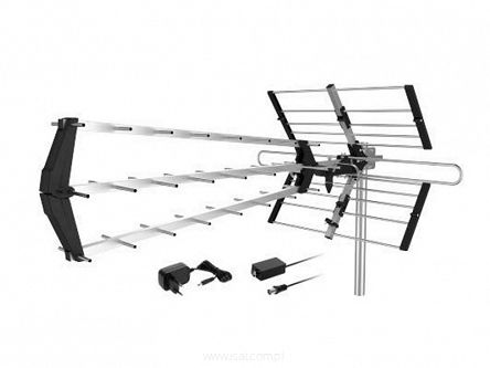 Antena TV zewnętrzna aktywna DVB-T2 4K Cabletech 641 kierunkowa VHF+UHF Combo Filtr LTE