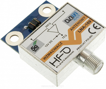 Przedwzmacniacz DVB-T2 LNA-169-5G 24dB filtr 5G VHF UHF