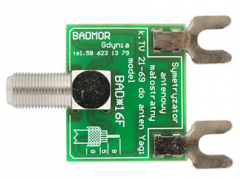 Symetryzator antenowy kanały 21-69 z gniazdem prostym F