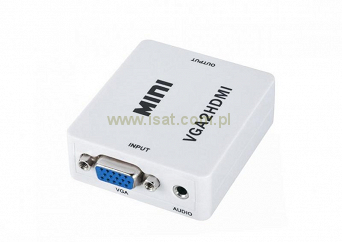 adapter konwerter sygnału VGA gniazdo do HDMI gniazdo zas.USB 