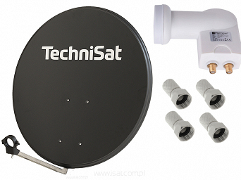 Antena satelitarna Technidish 80cm czasza grafit + konwerter twin i złącza F