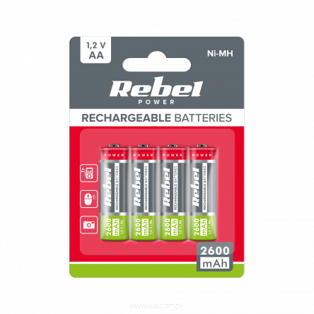 Akumulatorki rozmiar AA pojemność 2600mAh 4szt