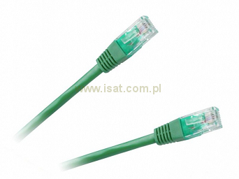 Patchcord przewód kabel UTP kat. 6e 1,0m zielony wtyk - wtyk  RJ45 Gigabit