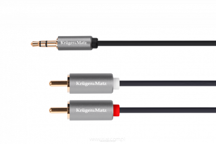 Przewód kabel audio wtyk Jack 3,5mm - 2x wtyk RCA (Cinch) długość 5,0m K&M