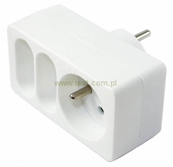 Rozgałęźnik elektryczny 1 wtyk / 3x gniazdo z uziemieniem 230V 50Hz 3500W