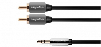 Przewód AUX audio Jack Stereo 3,5mm na 2x wtyki RCA długość 1,8m Kruger&Matz