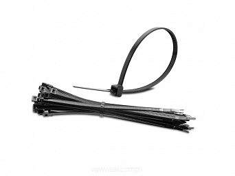 Opaska zaciskowa 25cm czarne 100sztuk szerokość 4,2mm