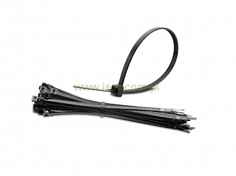 Opaska zaciskowa 25cm czarne 100sztuk szerokość 4,2mm
