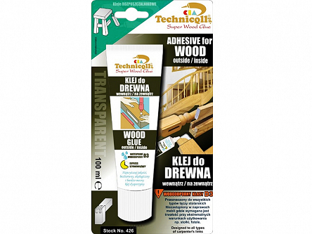 Klej do drewna 100ml Technicqll wodoodporny na zewnątrz / wewnątrz