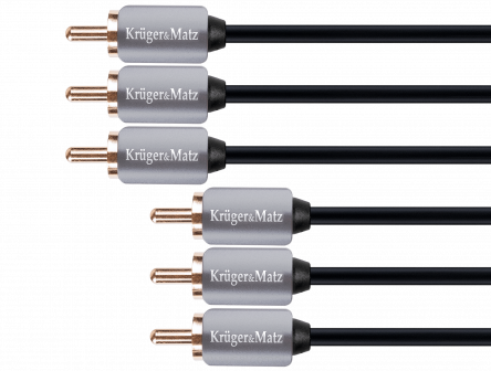Kabel 3RCA-3RCA component 1.8m Kruger&Matz metalowe wtyki