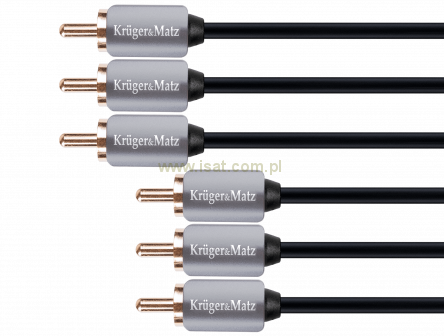 Kabel 3RCA-3RCA component 1.8m Kruger&Matz metalowe wtyki