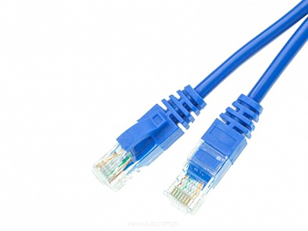 KABEL przewód UTP kat.6 1m niebieski wtyk-wtyk patchcord RJ45