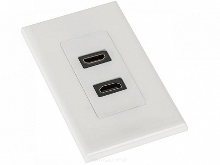 Gniazdo HDMI naścienne x2 krótkie