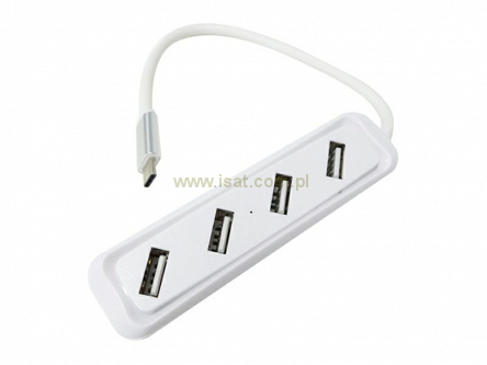 HUB USB 4-portowy wtyk typu-C gniazda A