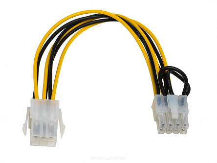 Adapter do kart graficznych PCI-E 6 pin (m) / PCI-E 8 pin (f)  z kablem 20cm Akyga