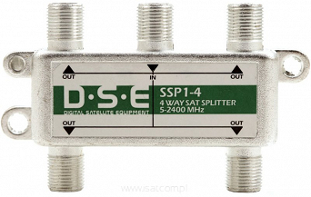 Rozgałęźnik satelitarny 4 wyjścia DSE SSP 1-4 5-2400MHz power pass