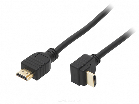 Przewód kabel HDMI v.1.4 3D wtyk kątowy - wtyk prosty długość 5,0m