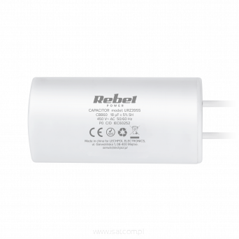 Kondensator 18uF 450V Rebel do silników jednofazowych z przewodami