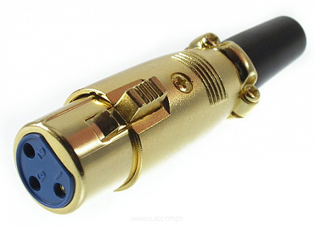 Gniazdo mikrofonowe Canon XLR metalowe (gold), żeńskie