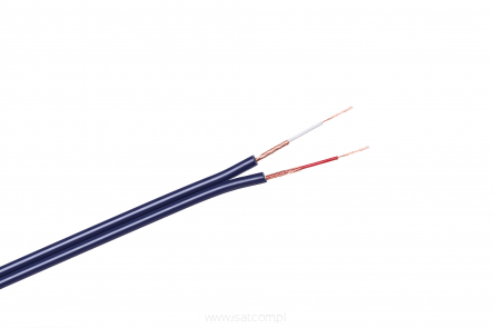 Kabel 2x RCA- 3mm niebieski ekranowany do sygnałów audio i video 1mb