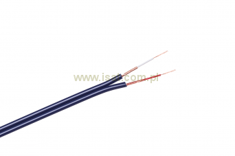 Kabel 2x RCA- 3mm niebieski ekranowany do sygnałów audio i video 1mb