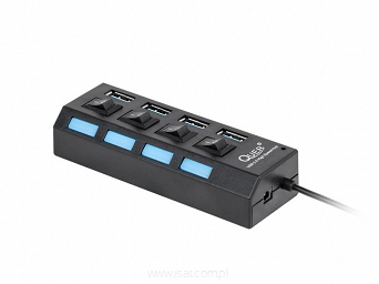 Rozgałęźnik HUB USB 3.0 pasywny 4 portowy PRO z wyłącznikami