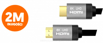 Kabel HDMI-HDMI v.2.1 8K długość 3,0m