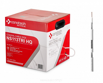 Przewód koncentryczny Conotech NS113TRI 300m żyła 1,13mm Cu Trishield oplot AL 98%