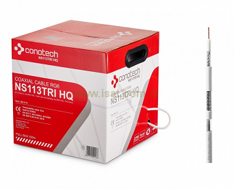 Przewód koncentryczny Conotech NS113TRI 300m żyła 1,13mm Cu Trishield oplot AL 98%