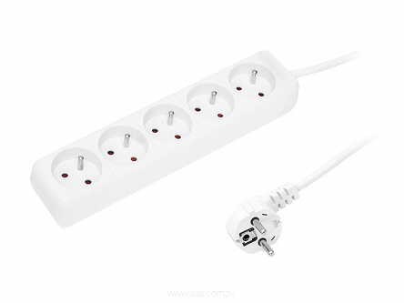 Przedłużacz elektryczny 5xGN+UZ-3,0m biały