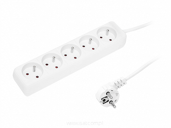 Przedłużacz elektryczny 5xGN+UZ-3,0m biały