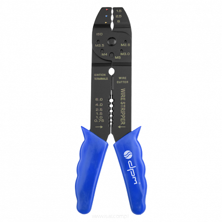 Zaciskarka do konektorów izolowanych + ściągacz izolacji + obcinak śrub