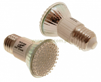 Żarówka LED 80 diod gwint E27 zasilani 230V światło ciepłe białe