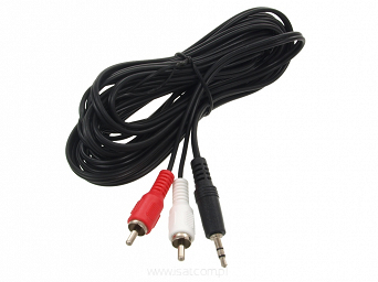 Przewód 2x wtyk RCA - wtyk Jack 3,5mm stereo 5m